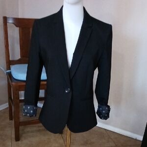 H&M Black Women's Blazer with Patterned Cuffs
